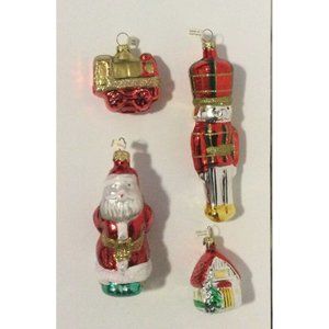 Made In Germany Christmas Glass Ornaments Lot Plus Made In Poland Santa